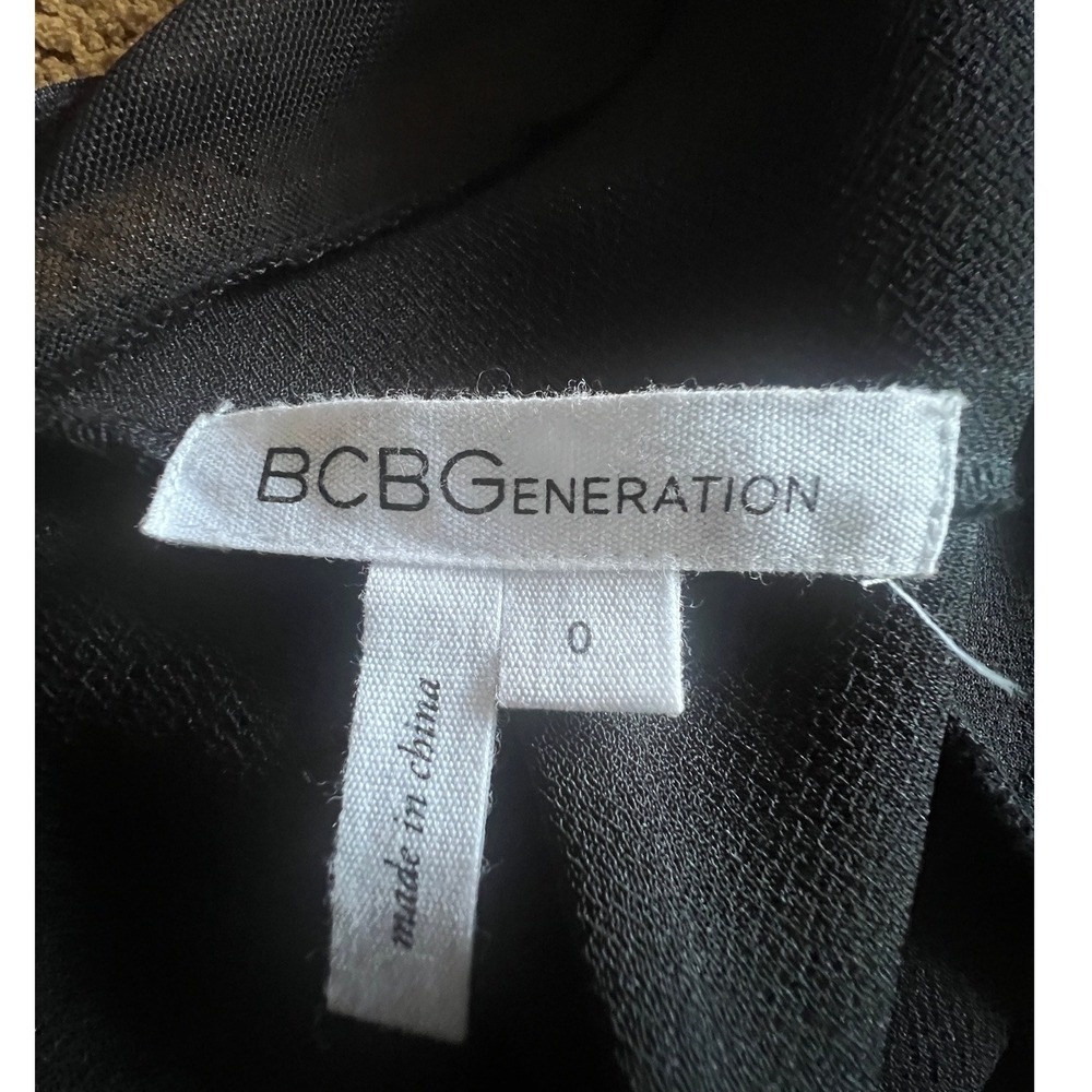 BCBGeneration Romper Black Shorts Mesh Top Pockets Tailored Homecoming 0 - Picture 7 of 13